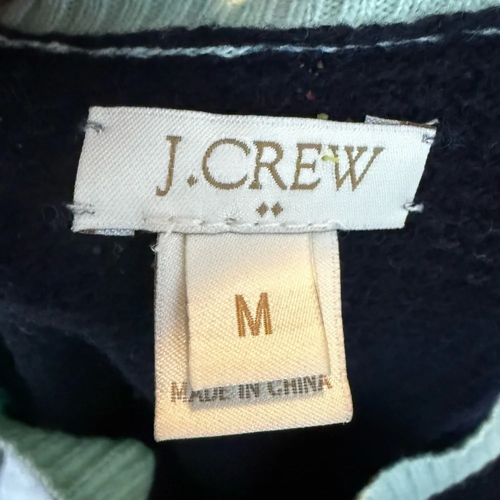 J. Crew Wool Blend Colorblock Waffle Knit Sweater Womens Sz M 18